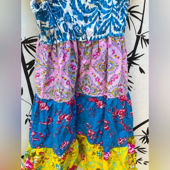 Palm Tree Princess Girls floral Dress 7 tiered elastic 100% cotton - Picture 5 of 6